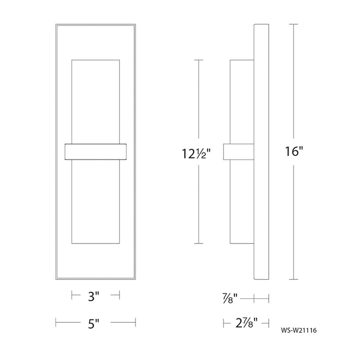 dweLED WS-W21116 Bandeau 16" Tall LED Outdoor Wall Sconce