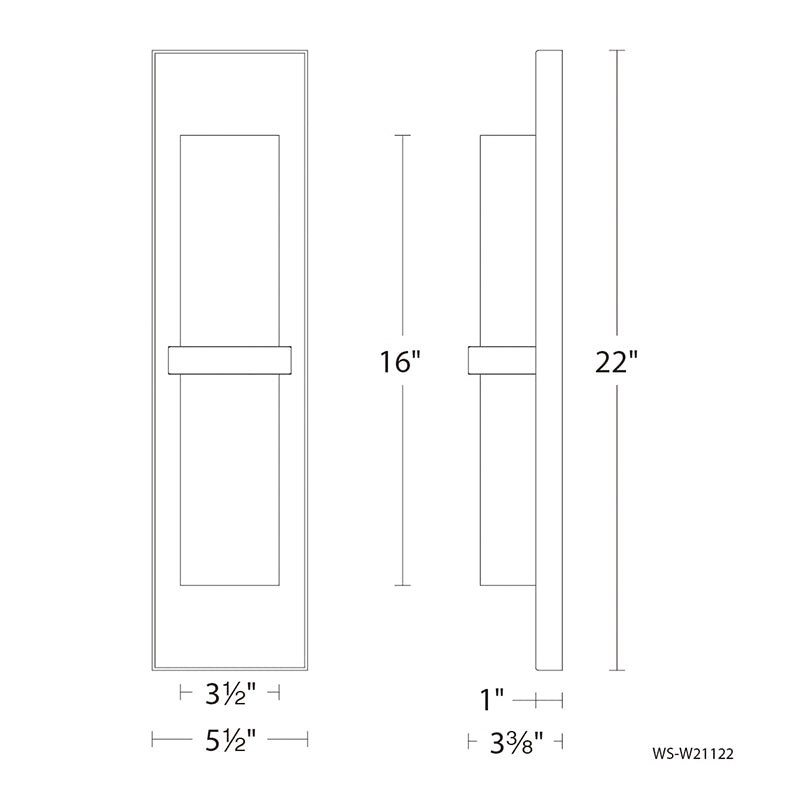 dweLED WS-W21122 Bandeau 22" Tall LED Outdoor Wall Sconce