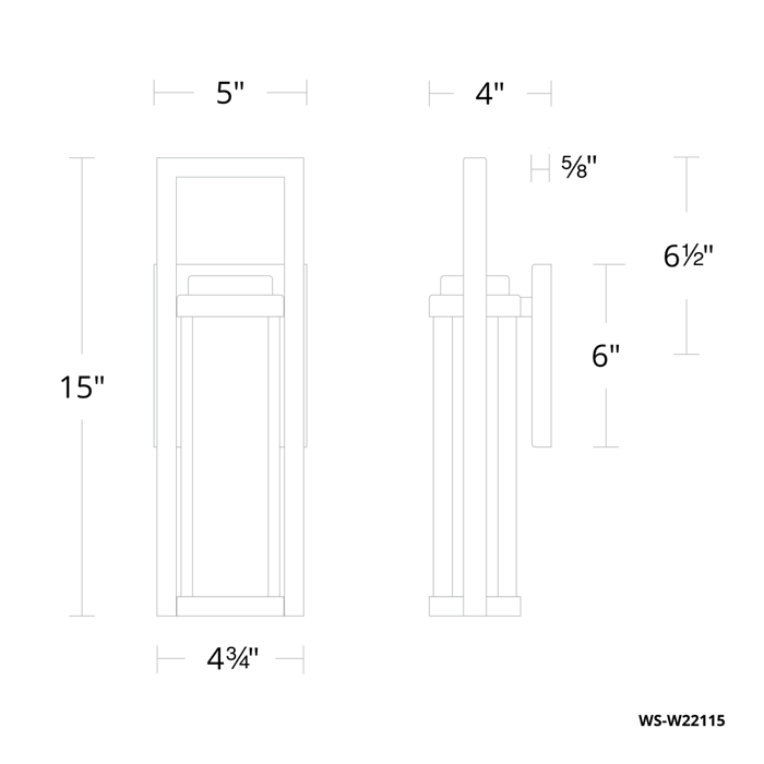 Modern Forms WS-W22115 Revere 15" Tall LED Outdoor Wall Light