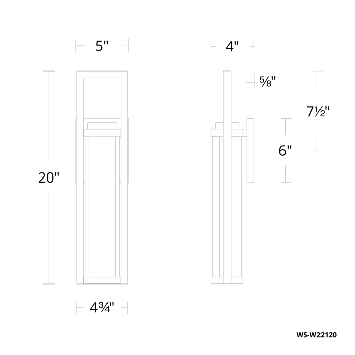 Modern Forms WS-W22120 Revere 20" Tall LED Outdoor Wall Light