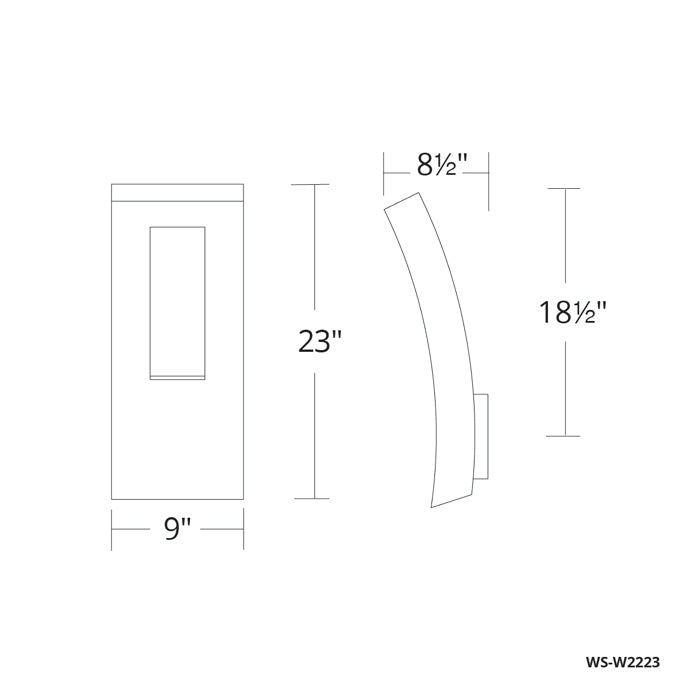 Modern Forms WS-W2223 Dawn 2-lt 23" Tall LED Outdoor Wall Light