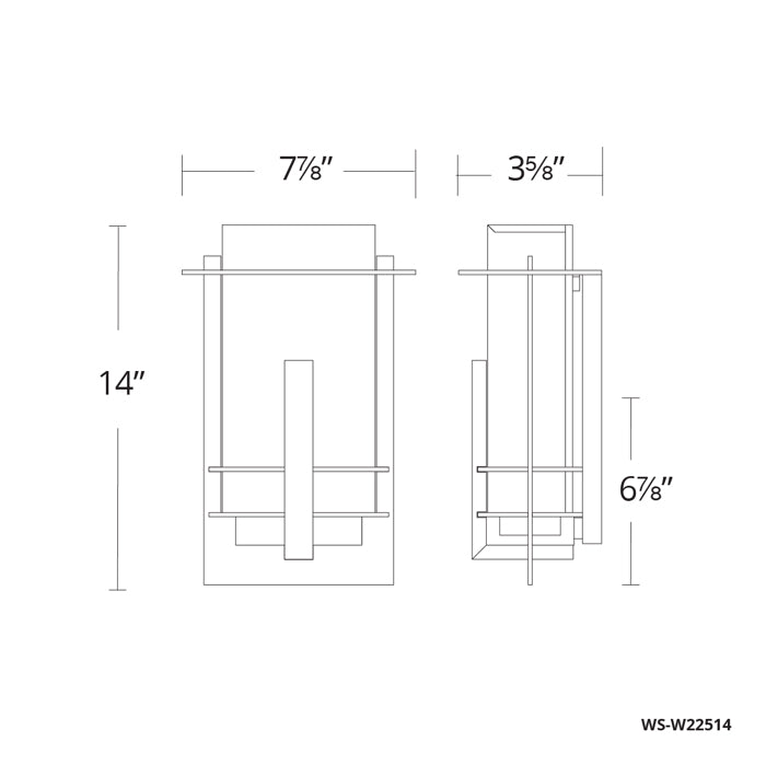 Modern Forms WS-W22514 Kyoto 1-lt 14" Tall  LED Outdoor Wall Light