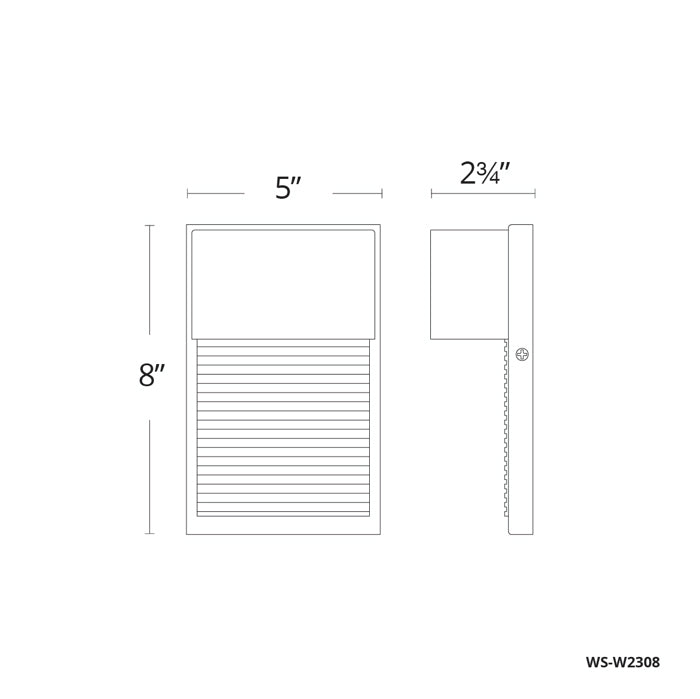 Modern Forms WS-W2308 Hiline 1-lt 8" Tall LED Outdoor Wall Light