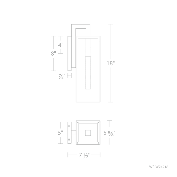 Modern Forms WS-W24218 Cambridge 1-lt 18" Tall LED Outdoor Wall Sconce