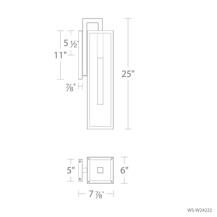 Modern Forms WS-W24225 Cambridge 1-lt 25" Tall LED Outdoor Wall Sconce
