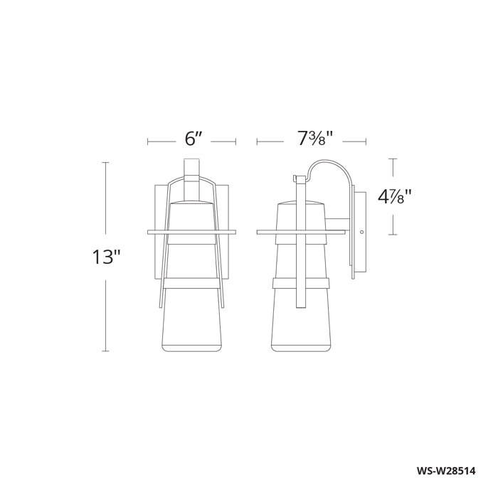 Modern Forms WS-W28514 Balthus 1-lt 13" Tall LED Outdoor Wall Light