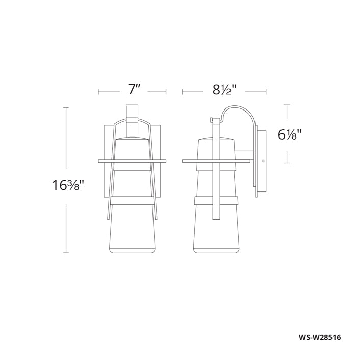 Modern Forms WS-W28516 Balthus 1-lt 16" LED Outdoor Wall Light