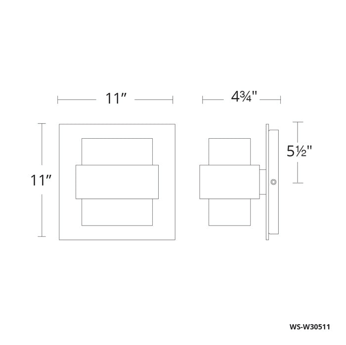 Modern Forms WS-W30511 Pandora 2-lt 11" LED Outdoor Wall Light