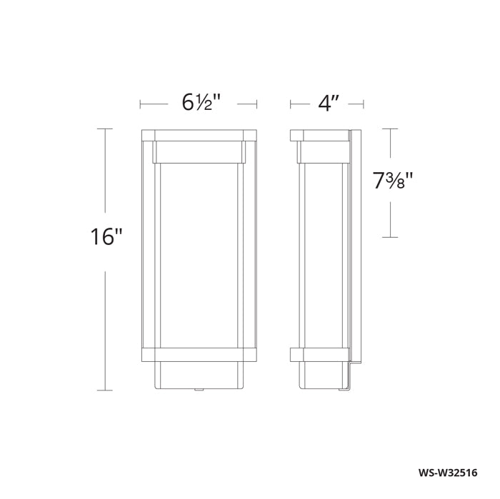 Modern Forms WS-W32516 Vitrine 1-lt 16" Tall LED Outdoor Wall Light