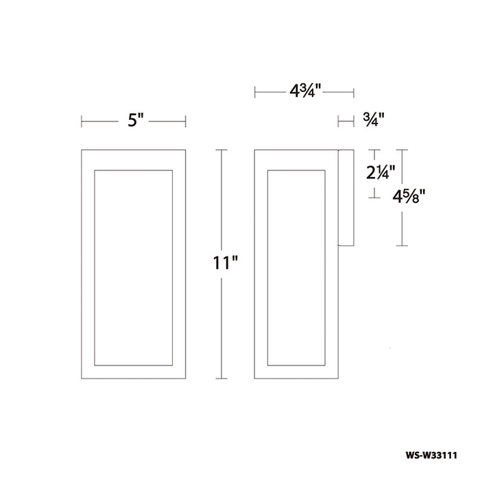 dweLED WS-W33111 Hawthorne 11" Tall LED Outdoor Wall Sconce