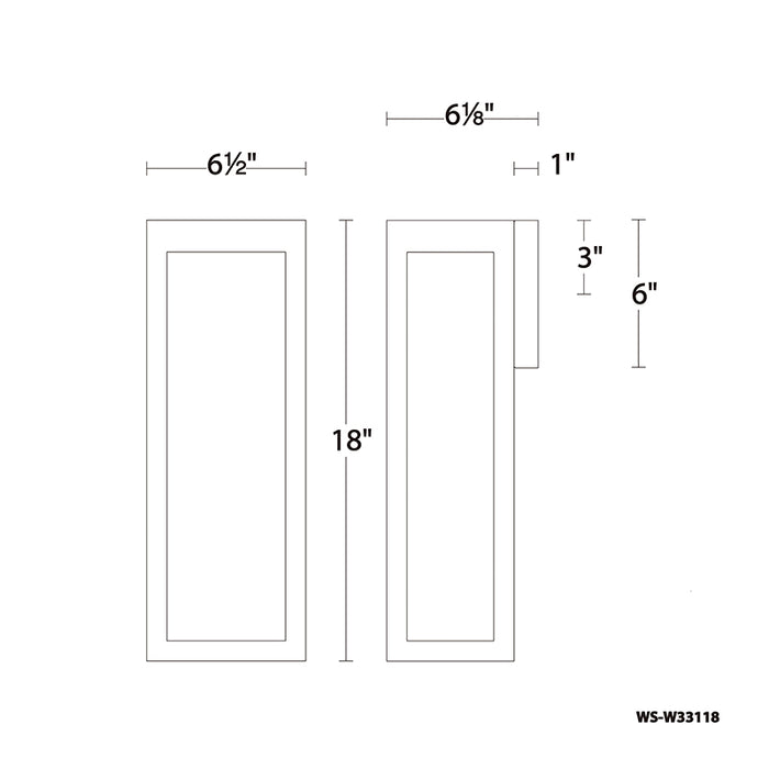 dweLED WS-W33118 Hawthorne 18" Tall LED Outdoor Wall Sconce
