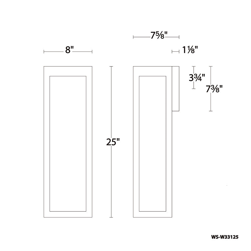 dweLED WS-W33125 Hawthorne 25" Tall LED Outdoor Wall Sconce