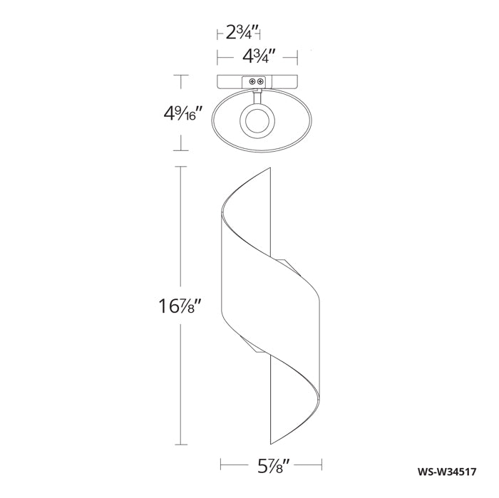 Modern Forms WS-W34517 Helix 1-lt 17" Tall LED Outdoor Wall Light