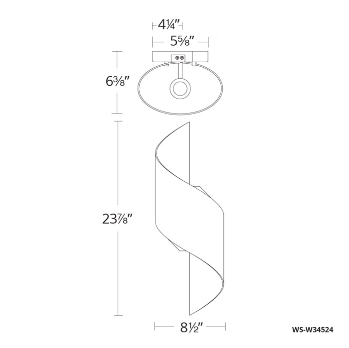 Modern Forms WS-W34524 Helix 1-lt 24" Tall LED Outdoor Wall Light