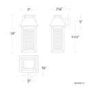 dweLED WS-W35114 Faulkner 14" Tall LED Outdoor Wall Sconce
