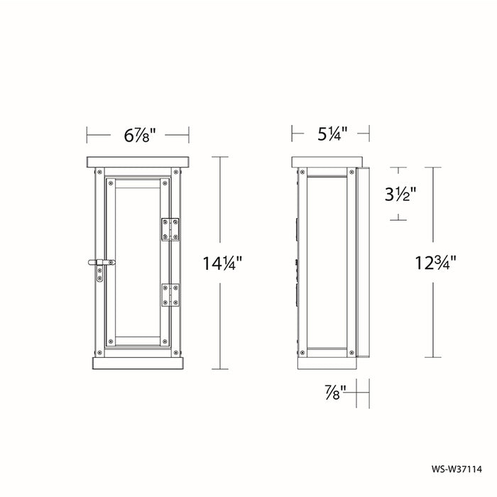 dweLED WS-W37114 Eliot 14" Tall LED Outdoor Wall Sconce