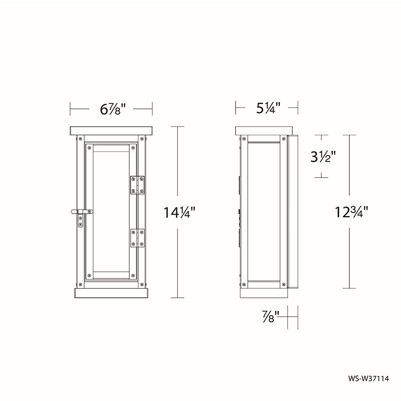 dweLED WS-W37114 Eliot 14" Tall LED Outdoor Wall Sconce