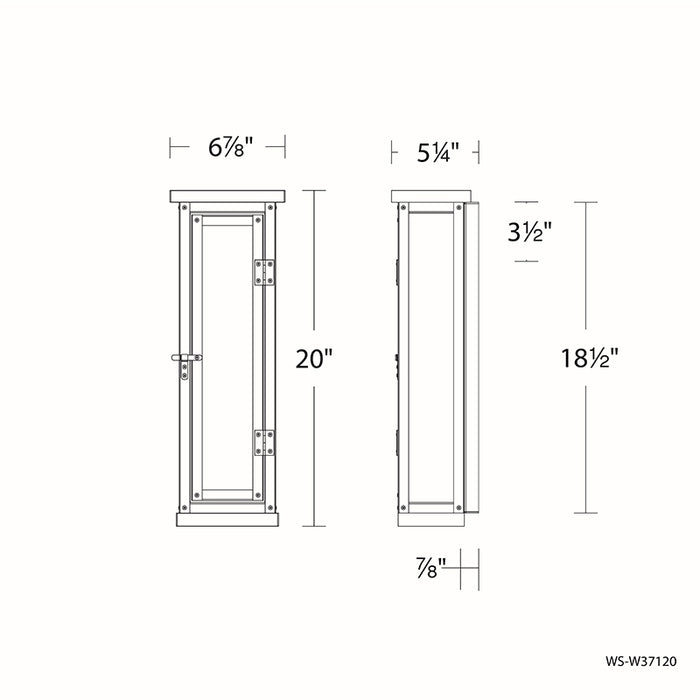 dweLED WS-W37120 Eliot 20" Tall LED Outdoor Wall Sconce