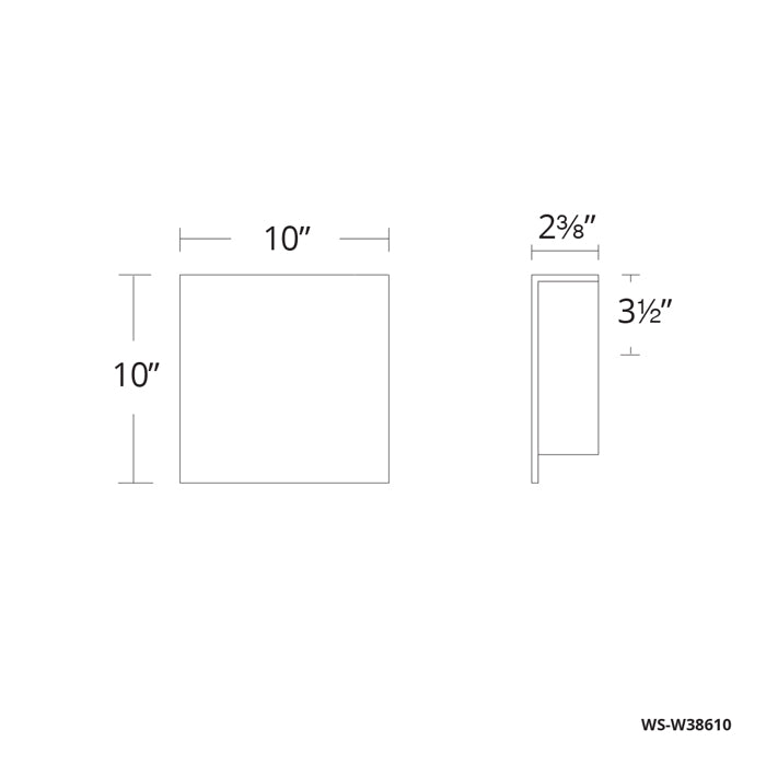Modern Forms WS-W38610 Square 1-lt 10" LED Outdoor Wall Sconce
