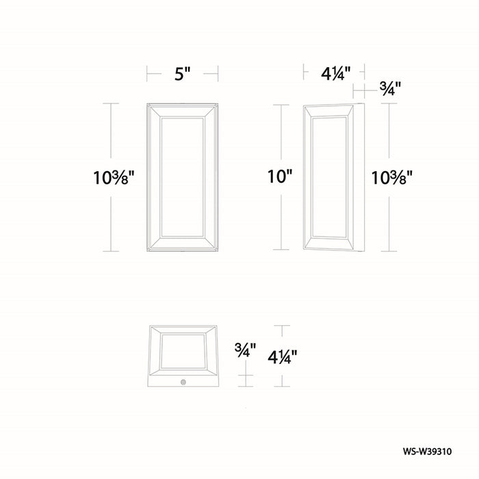 dweLED WS-W39310 Argo 1-lt 10" Tall LED Outdoor Wall Sconce