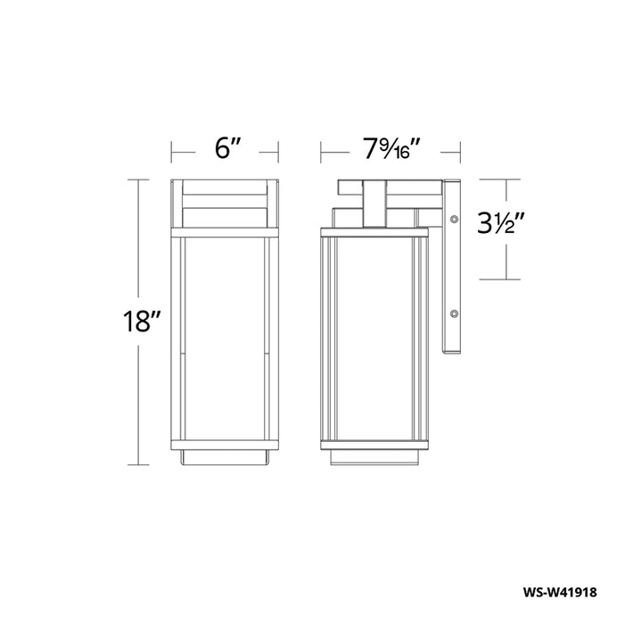 Modern Forms WS-W41918 Two if by Sea 1-lt 18" Tall LED Outdoor Wall Sconces