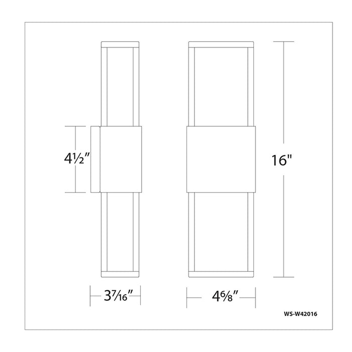 dweLED WS-W42016 NightVision 16" Tall LED Outdoor Wall Sconce