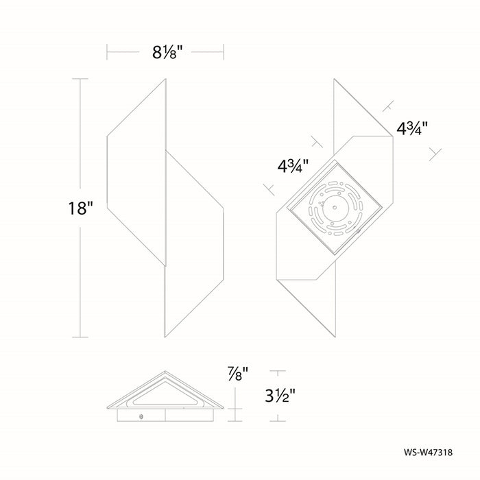 dweLED WS-W47318 Alternate 1-lt 18" Tall LED Outdoor Wall Sconce