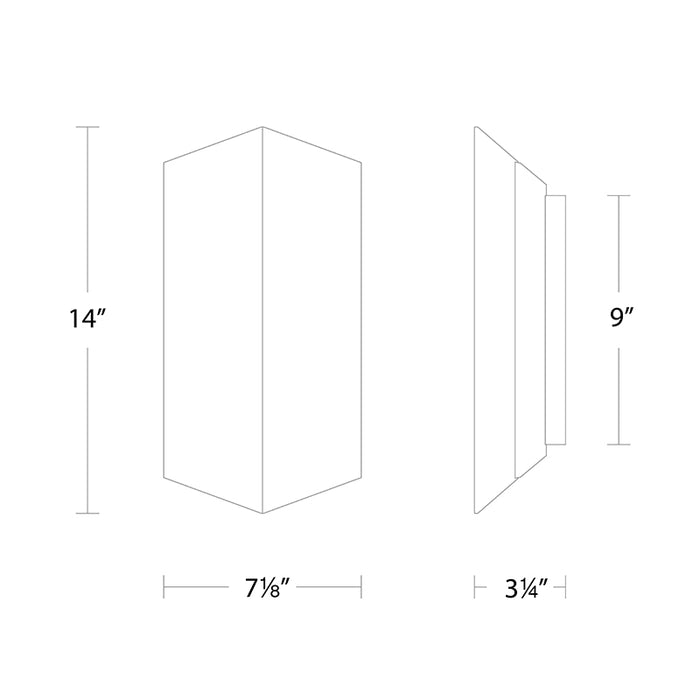 dweLED WS-W49214 Summit 14" Tall LED Outdoor Wall Sconce