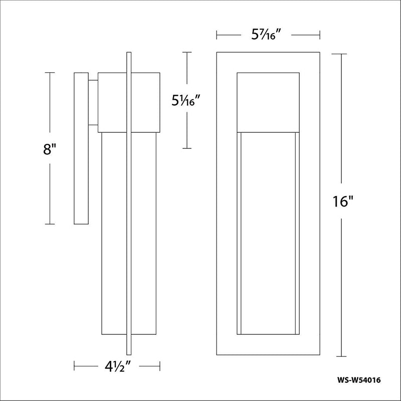 Modern Forms WS-W54016 Mist 1-lt 16" Tall LED Outdoor Wall Sconces