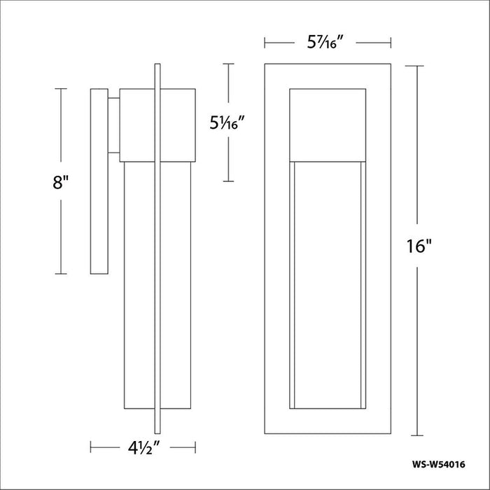 Modern Forms WS-W54016 Mist 1-lt 16" Tall LED Outdoor Wall Sconces