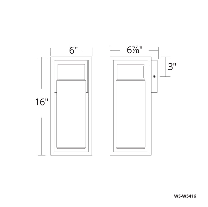 Modern Forms WS-W5416 Structure 1-lt 16" Tall LED Outdoor Wall Light