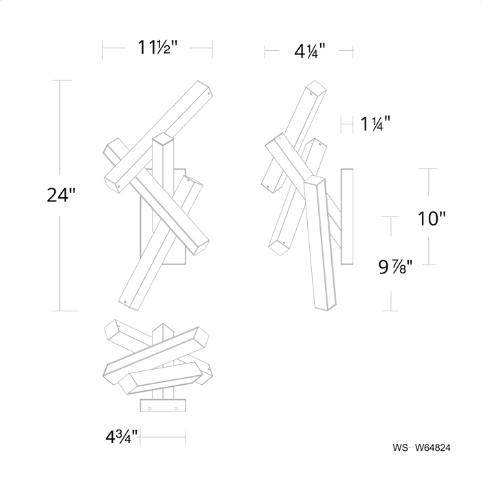 Modern Forms WS-W64824 Chaos 24" Tall LED Outdoor Wall Light