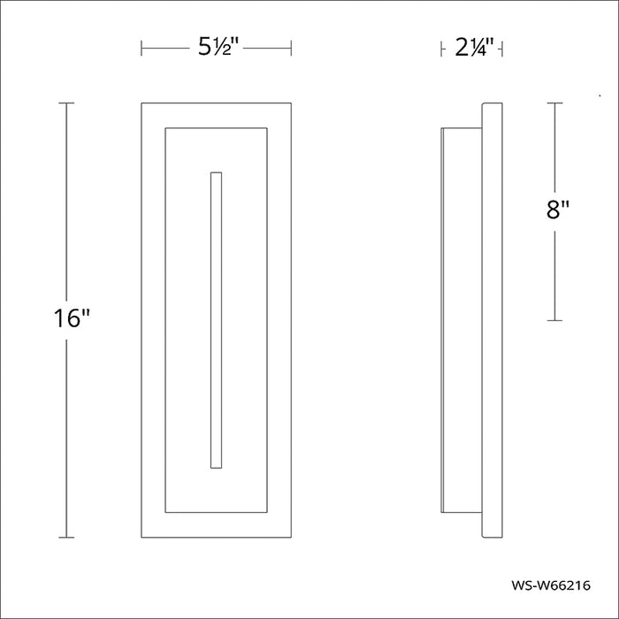 Modern Forms WS-W66216 Midnight 1-lt 16" Tall LED Outdoor Wall Sconces
