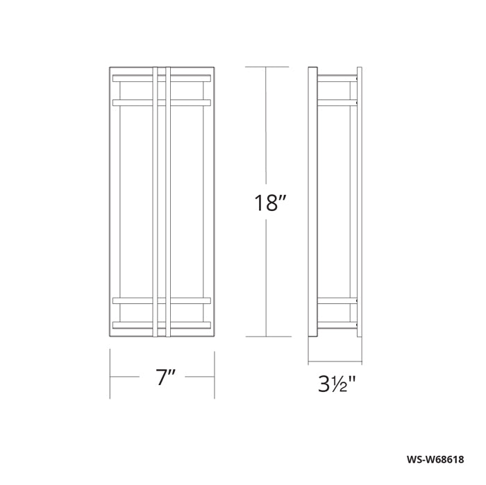 Modern Forms WS-W68618 Skyscraper 1-lt 18" Tall LED Outdoor Wall Sconce