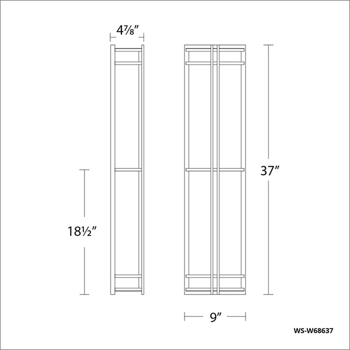 Modern Forms WS-W68637 Skyscraper 1-lt 37" Tall LED Outdoor Wall Sconces, 3500K