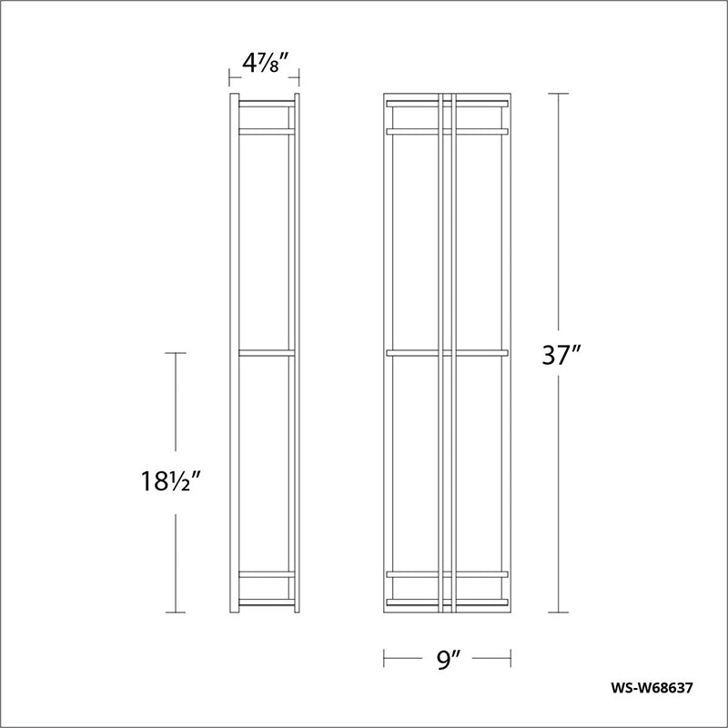 Modern Forms WS-W68637 Skyscraper 1-lt 37" Tall LED Outdoor Wall Sconces, 2700K