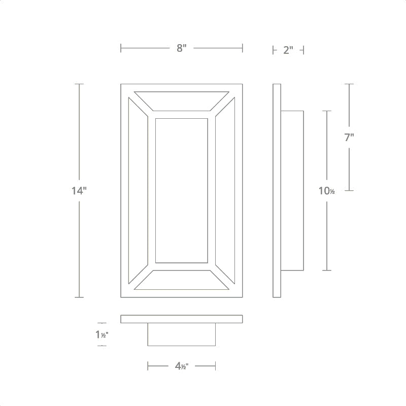 dweLED WS-W69214 Tate 14" Tall LED Outdoor Wall Sconce