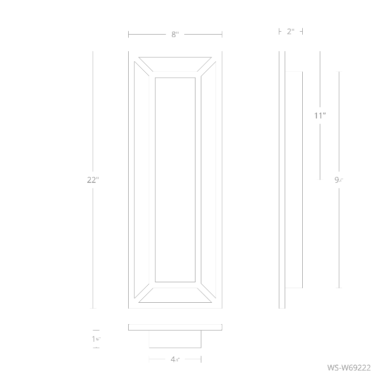 dweLED WS-W69222 Tate 1-lt 22" Tall LED Outdoor Wall Sconce