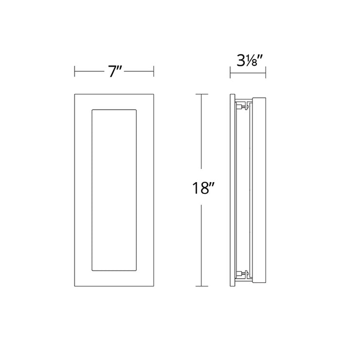 Modern Forms WS-W71918 Frost 1-lt 18" Tall LED Outdoor Wall Sconces