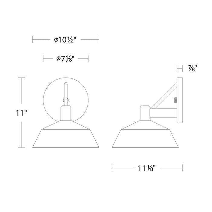 dweLED WS-W77211 Rockport 1-lt 11" LED Outdoor Wall Sconce