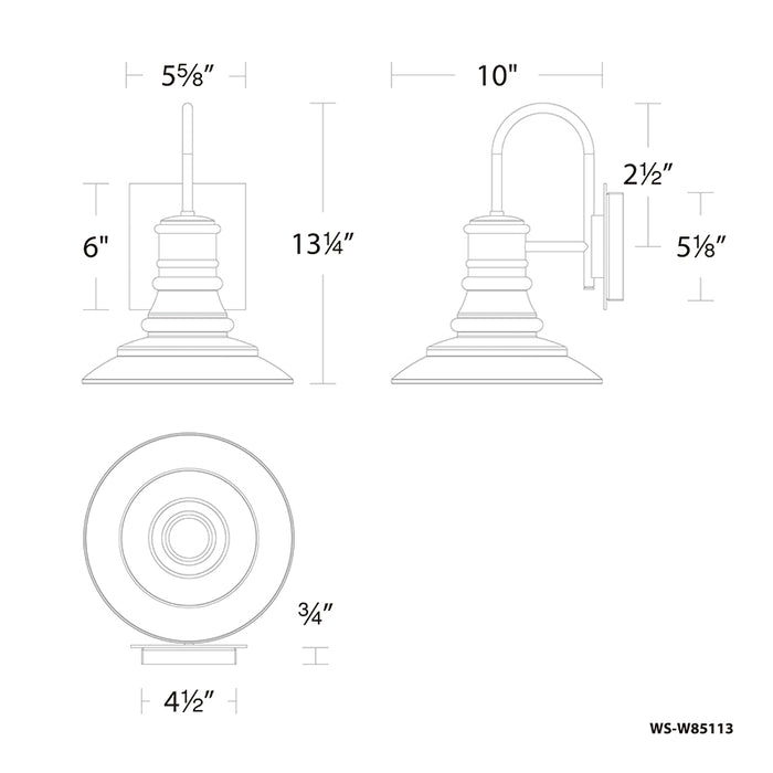 dweLED WS-W85113 Nantucket 13" Tall LED Outdoor Wall Sconce