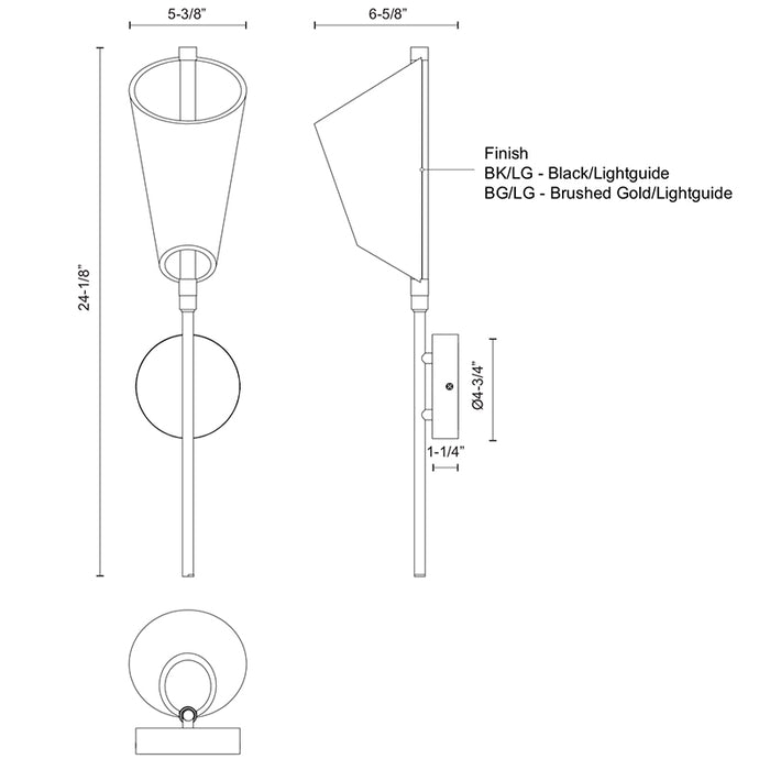 Kuzco WS62524 Mulberry 1-lt 24" Tall LED Wall Sconce