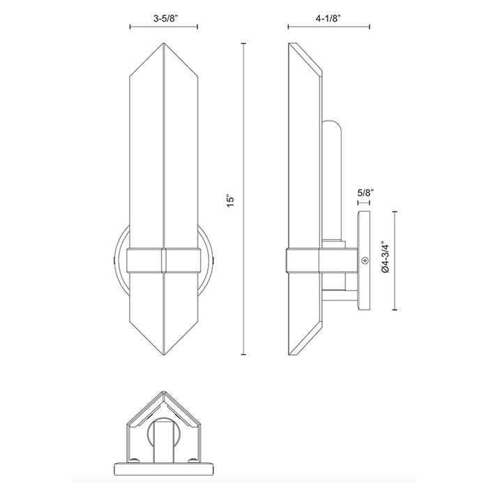Alora WV334105 Valencia 1-lt 15" Tall Wall Sconce