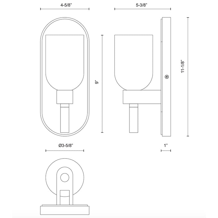 Alora WV338101 Lucian 1-lt 9" Tall Wall Sconce