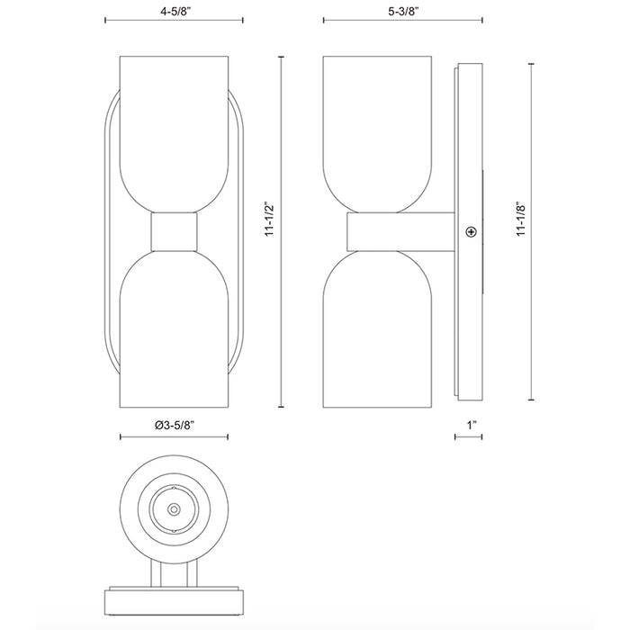 Alora WV338902 Lucian 2-lt 12" Tall Wall Sconce