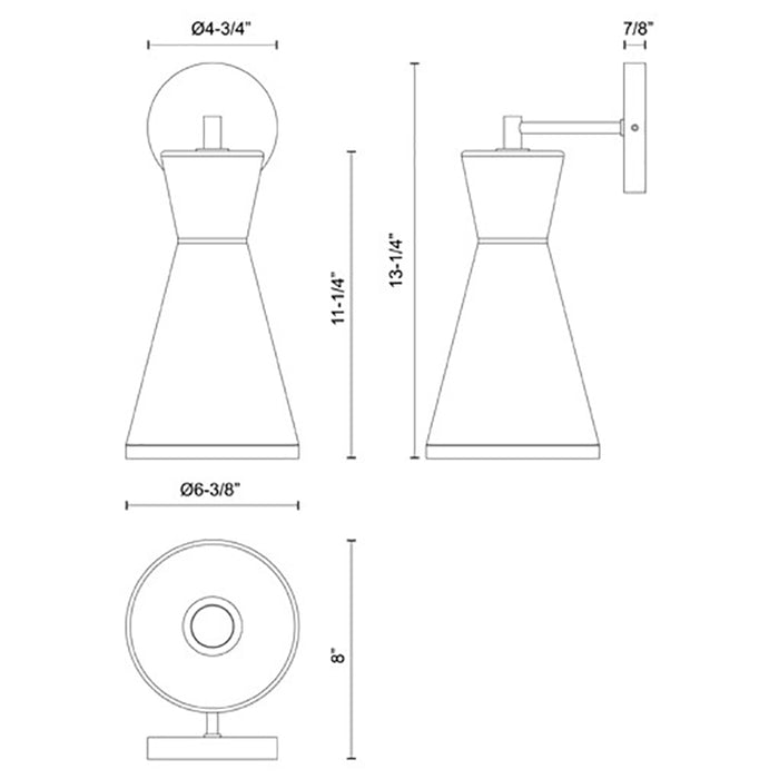 Alora Mood WV473706 Betty 1-lt 13" Tall Wall Sconce