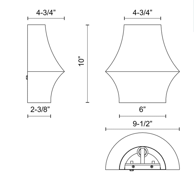 Alora Mood WV523210 Emiko 1-lt 10" Tall Wall Sconce