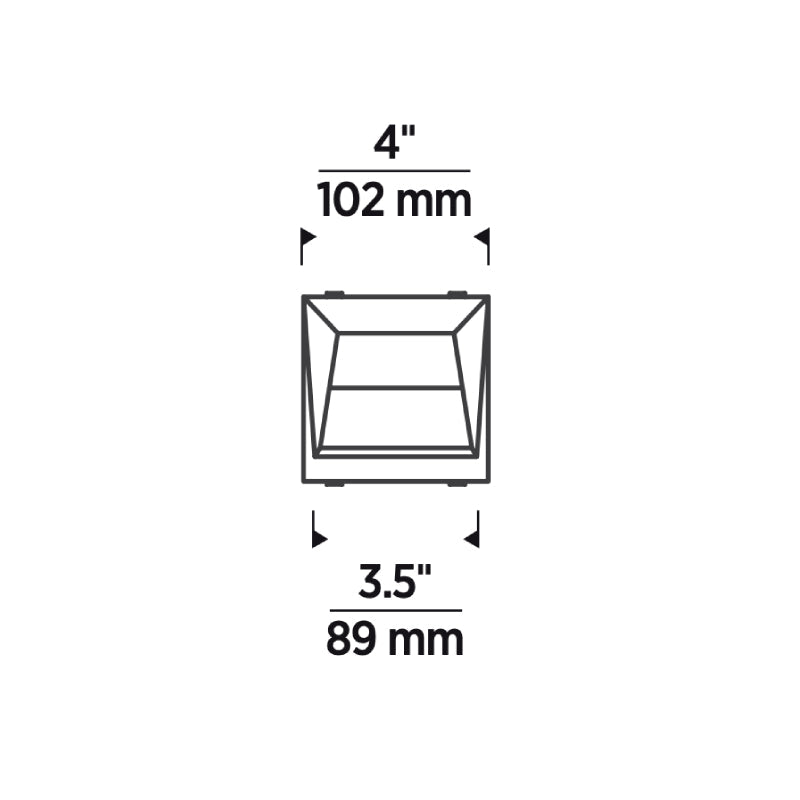Element E4PSLW Pro 4" LED Flangeless Square Wall Wash LED Trim