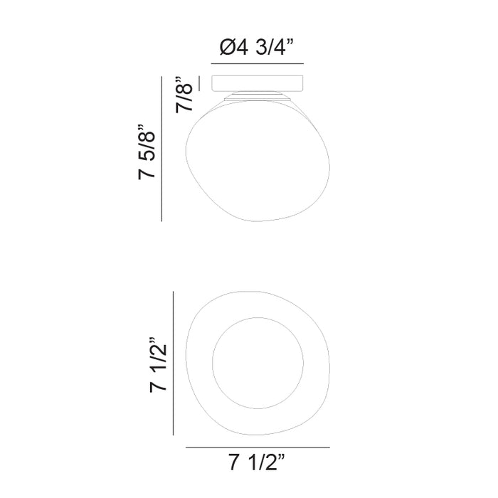 Matteo WX63601 Melotte 1-lt 8" Flush Mount