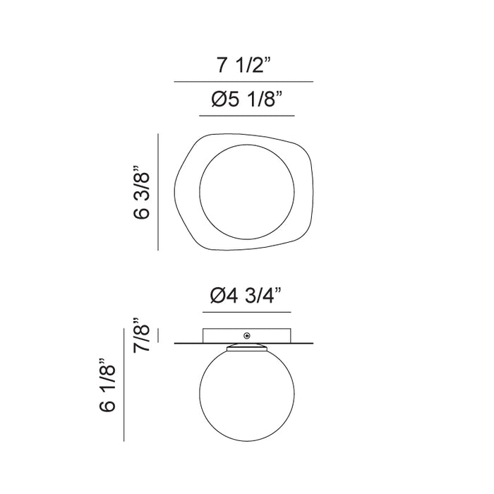 Matteo X15701 Razz 1-lt 8" Flush Mount
